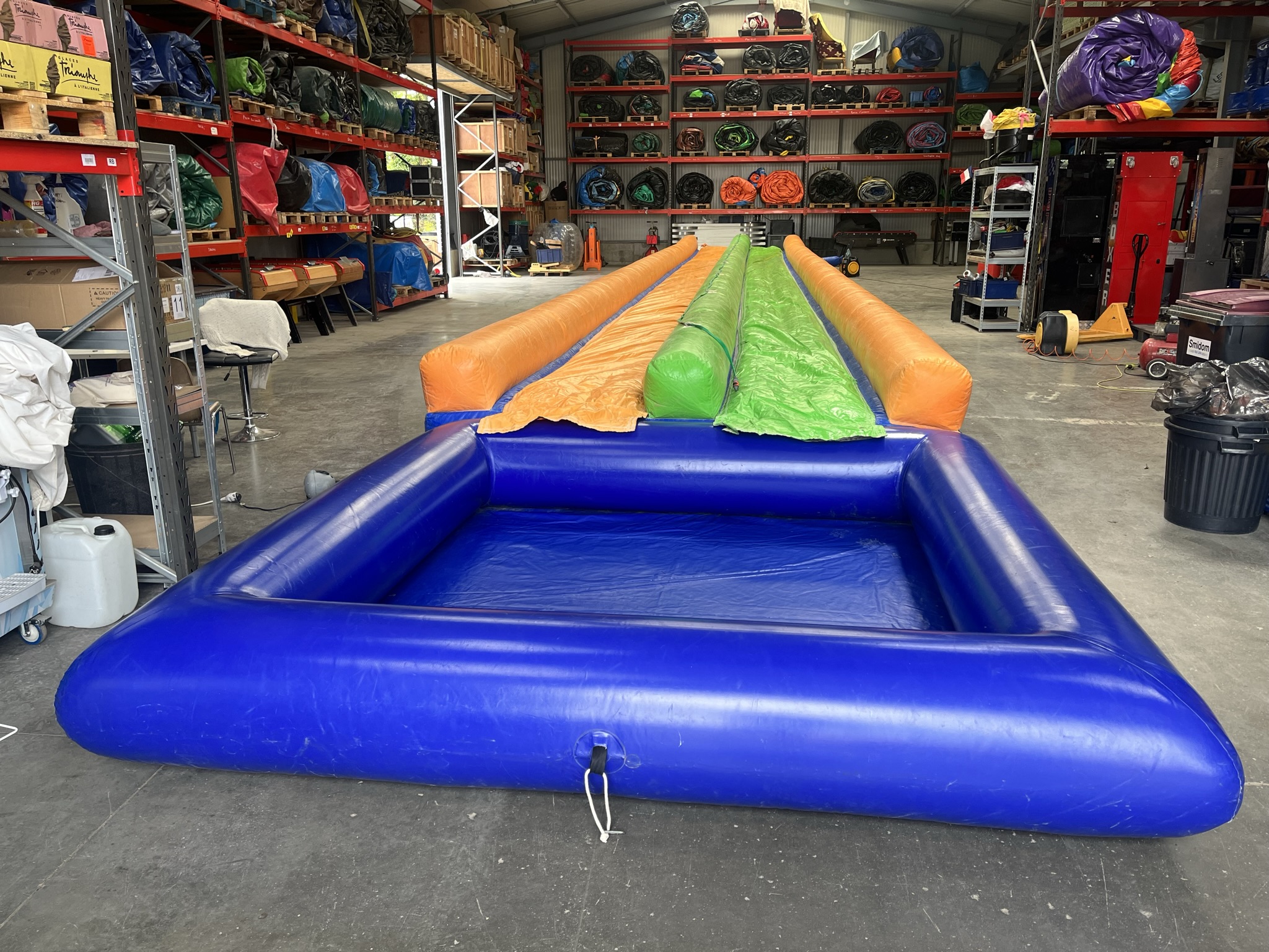 location de jeux aquatiques gonflables - LE VENTRIGLISSE ORANGE 2 PISTES