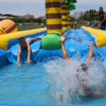 location de jeux aquatiques gonflables - LE VENTRIGLISSE PALMIER 2 PISTES 20m